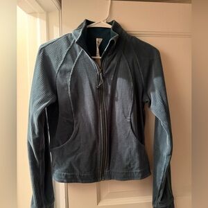lululemon athletica Teal Ribbed Full-Zip Bomber Jacket